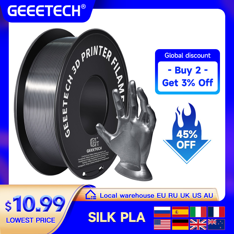 3D Printing Nylon - Geeetech 1kg 1.75mm filamen sutra PLA