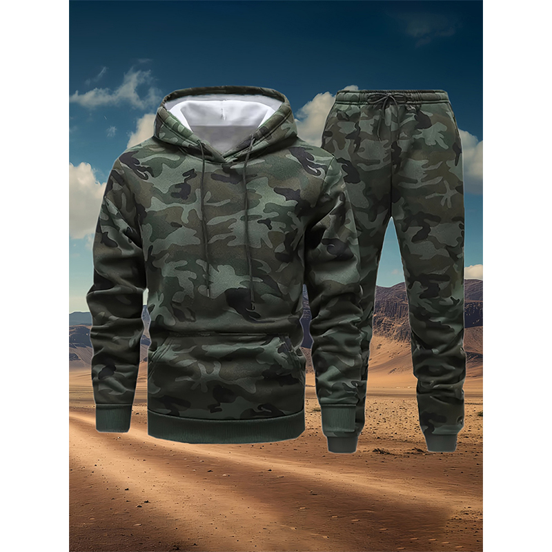3D Printing Custom - Set Hoodie dan Celana Motif Kamuflase