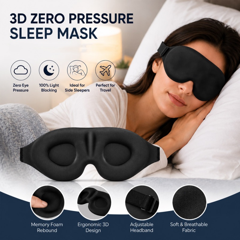 3D Printing Mask - Masker Mata Tidur 3D Nyaman, Penahan