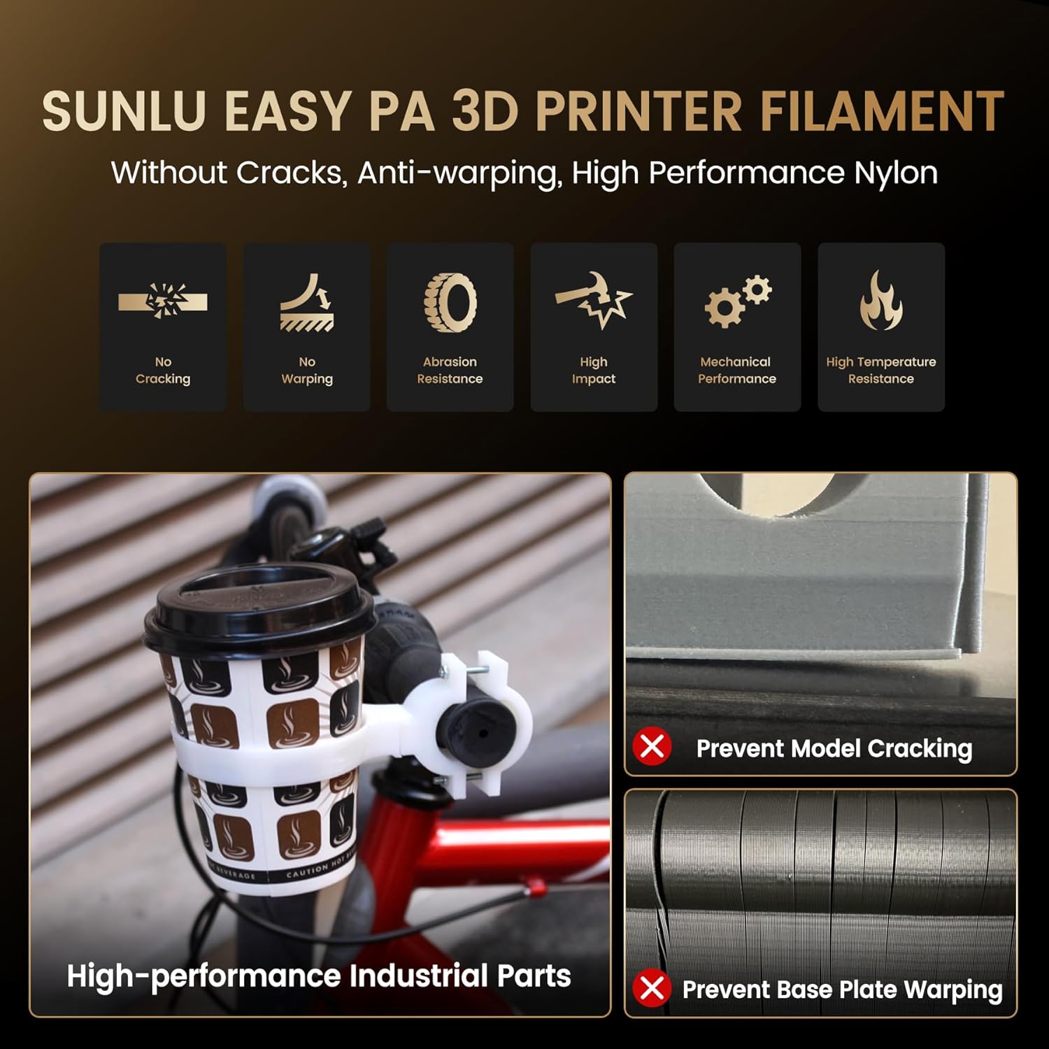 SUNLU 1KG Filamen Nilon Mudah  - 3D Printing Nylon ulasan dan harga